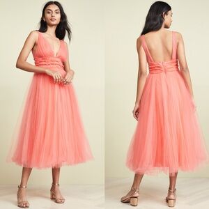 MARIA LUCIA HOHAN Ilyana Midi Dress In Coral